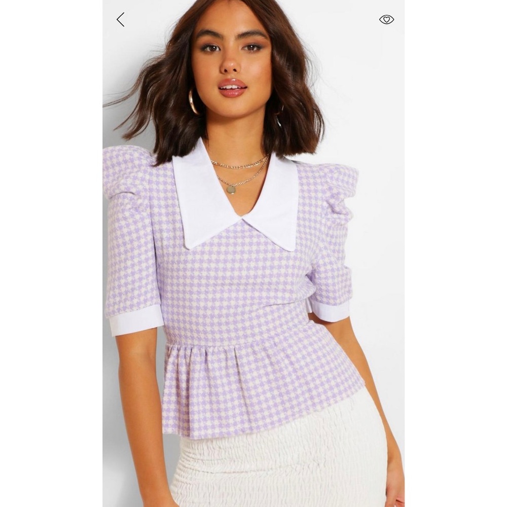 Cute dogs tooth, peplum top